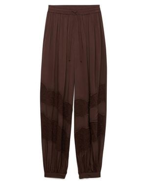 PER UNA BY M&S Lace Balloon Tie Waist Pants - Brown