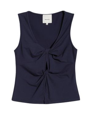 Reformation Tefi Front Twist Stretch Organic Cotton Tank - Blue