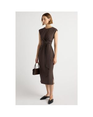 MODERN CITIZEN Fei Tie-Front Organic Cotton Dress - White