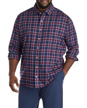 Vineyard Vines Big & Tall Plaid Tech Twill Sport Shirt - Blue