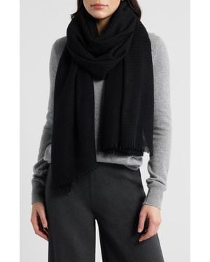 Vince Check Cashmere & Wool Scarf - Black