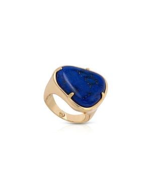 Ettika Solstice 18K Plated Statement Ring - Blue