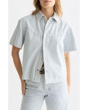 Scotch & Soda Stripe Denim Shirt - Gray