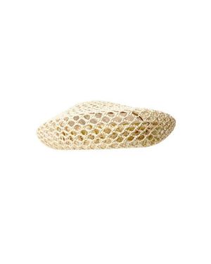 Binata Millinery Bini Mesh Straw Beret - Natural