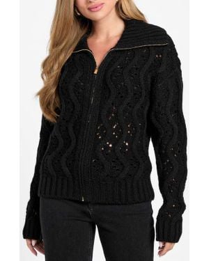 Marciano Adenora Metallic Cable Cardigan - Black