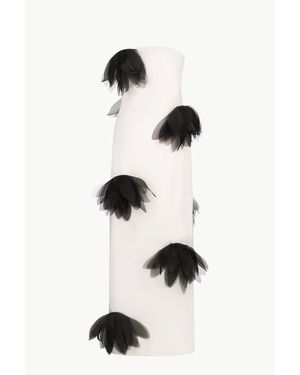 Malva Florea Strapless Floral-Applique Column Gown - Black