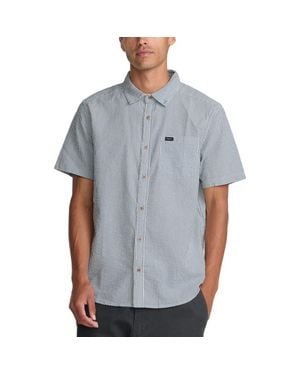 RVCA That'Ll Do Seersucker Short Sleeve Button-Up Shirt - Gray