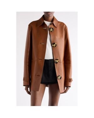 Acne Studios Lorassino Lambskin Leather Jacket - Brown
