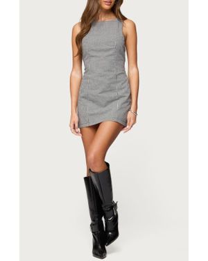 Edikted Macee Gingham Sleeveless Romper - Black