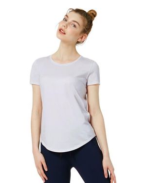 Rebody Active Rebody Essentials Scooped Short Sleeve Top - White