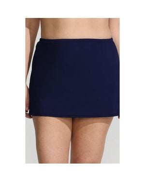 Lands' End Plus Size Slender Suit Swim Skirt - Blue