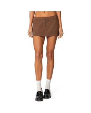 Edikted Marlie Tailored Micro Mini Skort - Brown