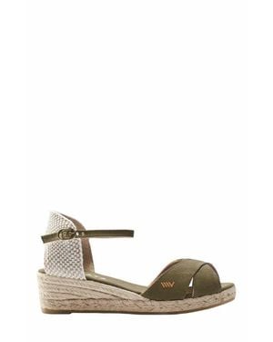 VISCATA Salina Canvas Espadrille Sandal Wedges - Metallic
