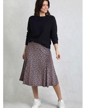 Weird Fish Romaro Printed Jersey Midi Skirt - Multicolor