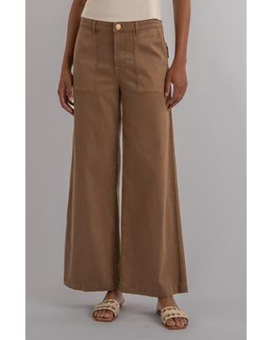 Kut From The Kloth Meg High Waist Ankle Wide Leg Pants - Brown