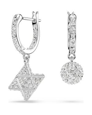 Swarovski Dextera Mismatch Drop Hooop Earrings - Metallic