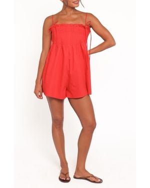 Petal & Pup Liora Pleated Romper - Red