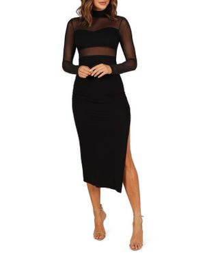 petal and pup farrow midi dress Petal & Pup Farrow Long Sleeve Midi Dress in Black