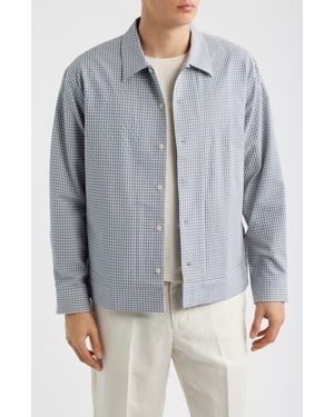 NN07 Reed Check Stretch Cotton Overshirt - Gray