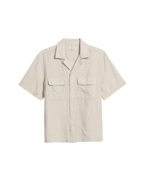 Madewell Short Sleeve Lyocell & Linen Button-Up Shirt - White