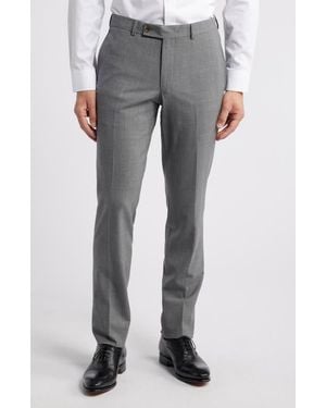 Jack Victor Patrick Flat Front Stretch Wool Dress Pants - Gray
