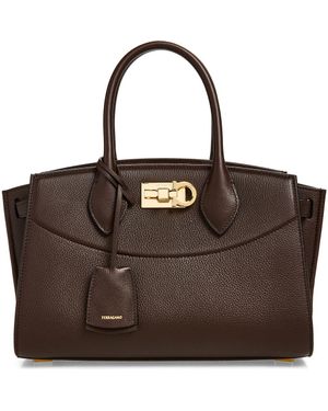 Ferragamo Small The Studio Soft Leather Top Handle Bag - Brown