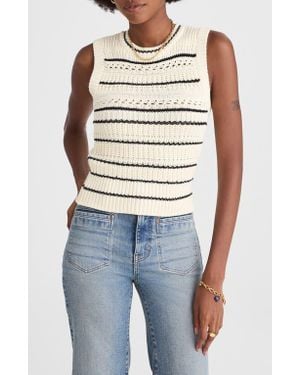 Madewell Stripe Cotton Sweater Vest - Blue
