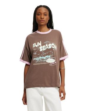 Cotton On Vacay Graphic Tee - Brown