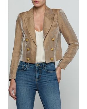 L'Agence Inez Cropped Blazer - Blue