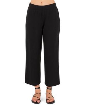 Hurley Positano Rib Ankle Wide Leg Pants - Black