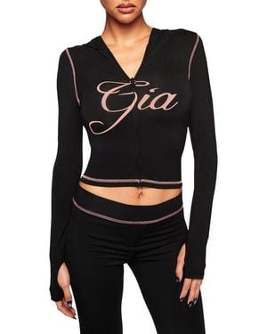 I.AM.GIA Blare Crop Hoodie - Black