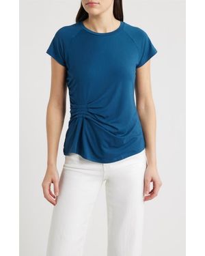 City Blues Draped Crewneck T-Shirt - Blue