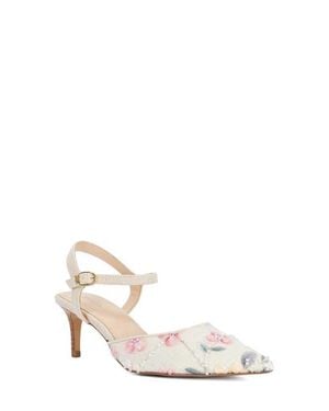 Dune Cultivated Ankle Strap Pointed Toe Pump - White