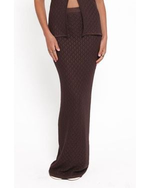 Petal & Pup Asplie Pointelle Maxi Skirt - Brown
