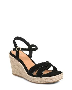 Söfft Neely Ankle Strap Platform Espadrille Sandal - Black