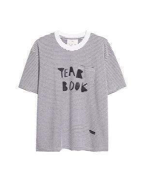 Song For The Mute Yearbook Stripe Jersey Pocket T-Shirt - Gray
