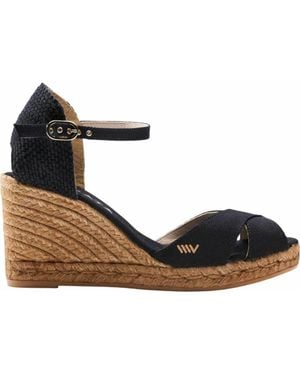 VISCATA Aiguablava Canvas Espadrille Sandal Wedges - Blue