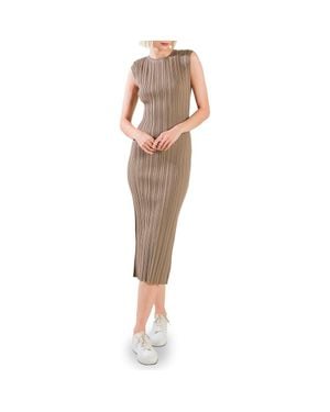 FREEMARKET Sleeveless Ribbed Midi Sweater Dress - Natural