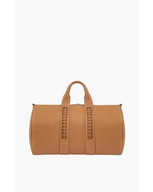Aviteur Leather Calfskin Weave Duffle Bag - Brown