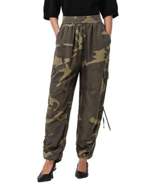 AllSaints Kaye Camo Ruched Cargo Pants - Black