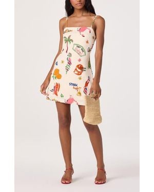 Astr Valencia Sleeveless Flare Minidress - Multicolor