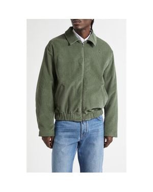 The Elder Statesman Cotton Waffle Cord Bomber Jacket - Green