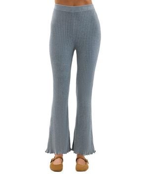 Barefoot Dreams Petal Edge Rib Ankle Pants - Blue