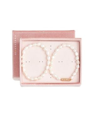 Chelsea28 Set Of 2 Beaded Mama Faux Pearl Stretch Bracelets - Pink