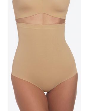 Dominique Intimates Firm Control High Waist Slimming Brief With Cotton Gusset - Brown