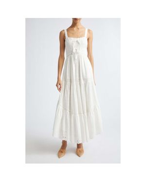 Ulla Johnson Constance Eyelet Sleeveless Cotton Maxi Dress - White