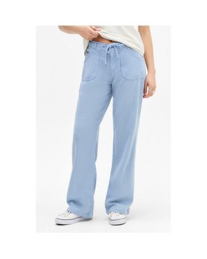 BDG Five Pocket Linen & Cotton Drawstring Pants - Blue