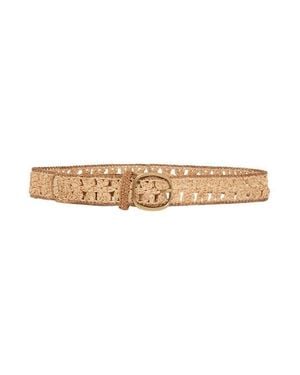 Gerard Darel Paloma Floral Raffia Belt - White