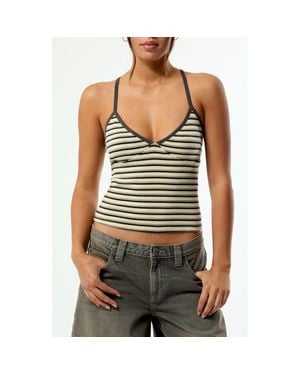 PacSun Elle Easy V-Neck Stripe Camisole - Black