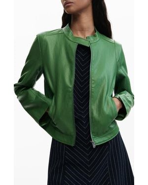 Desigual Faux Leather Jacket - Green
